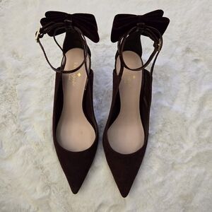 Kate Spade Burgundy Velvet Women's Heels